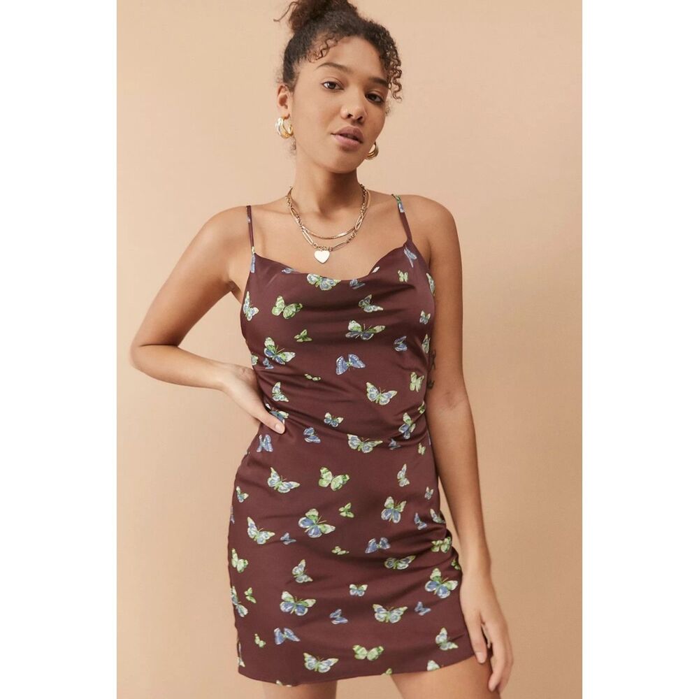 Urban Outfitters | Mallory Butterfly Mini Slip Dress | Medium